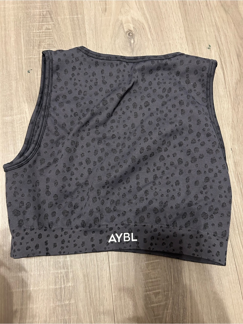 AYBL Charcoal Black Leopard-Print Crop Tank